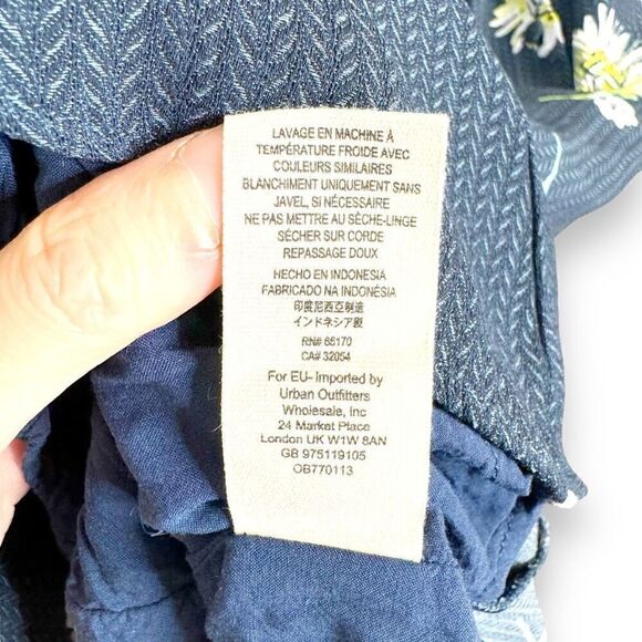 Free People Floral Wrap Lost in Your Midi Blue Asymmetrical Button Dress Size XS - Picture 9 of 15